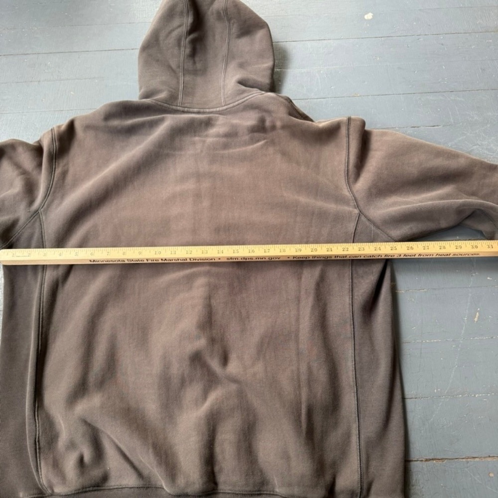 Burton Mens XL Heavyweight Full Zip Hoodie Brown Faded Logo Sweatshirt Skate - Picture 6 of 6